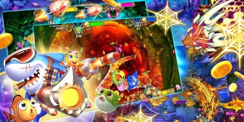 Giao diện game bắn cá online F168 đồ họa HD sống động